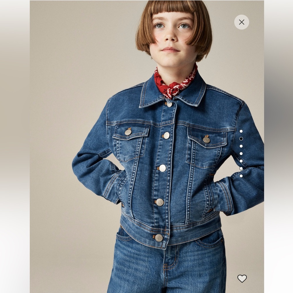J. Crew Crewcuts Girls Cropped Denim Trucker Jacket